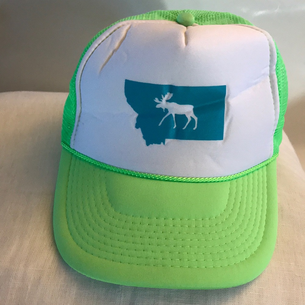 Montana Moose Neon Green trucker hat
